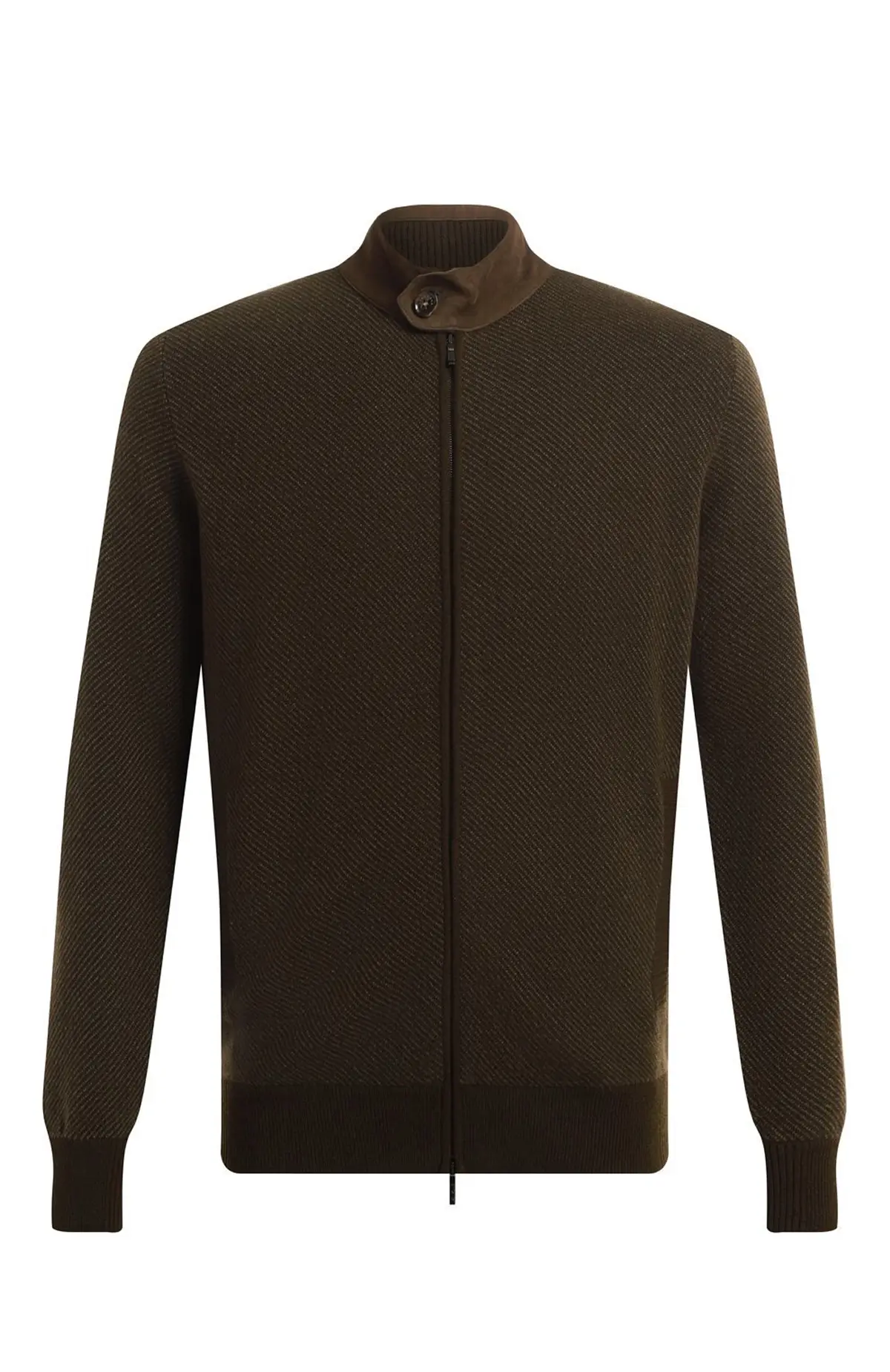  Кашемировый кардиган с замшевый воротником