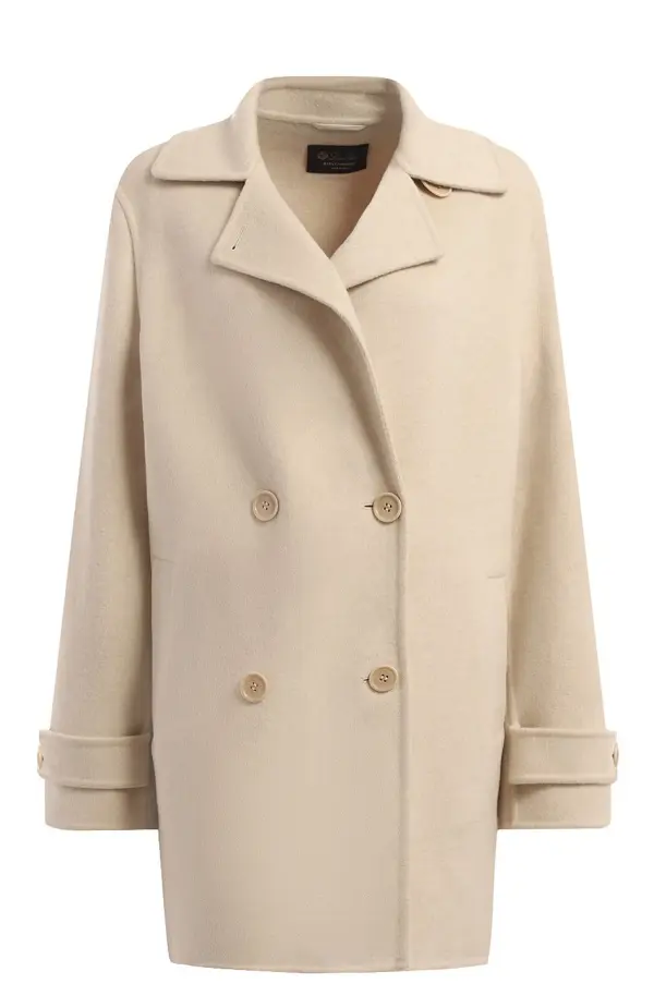 Loro Piana Двубортное кашемировое полупальто