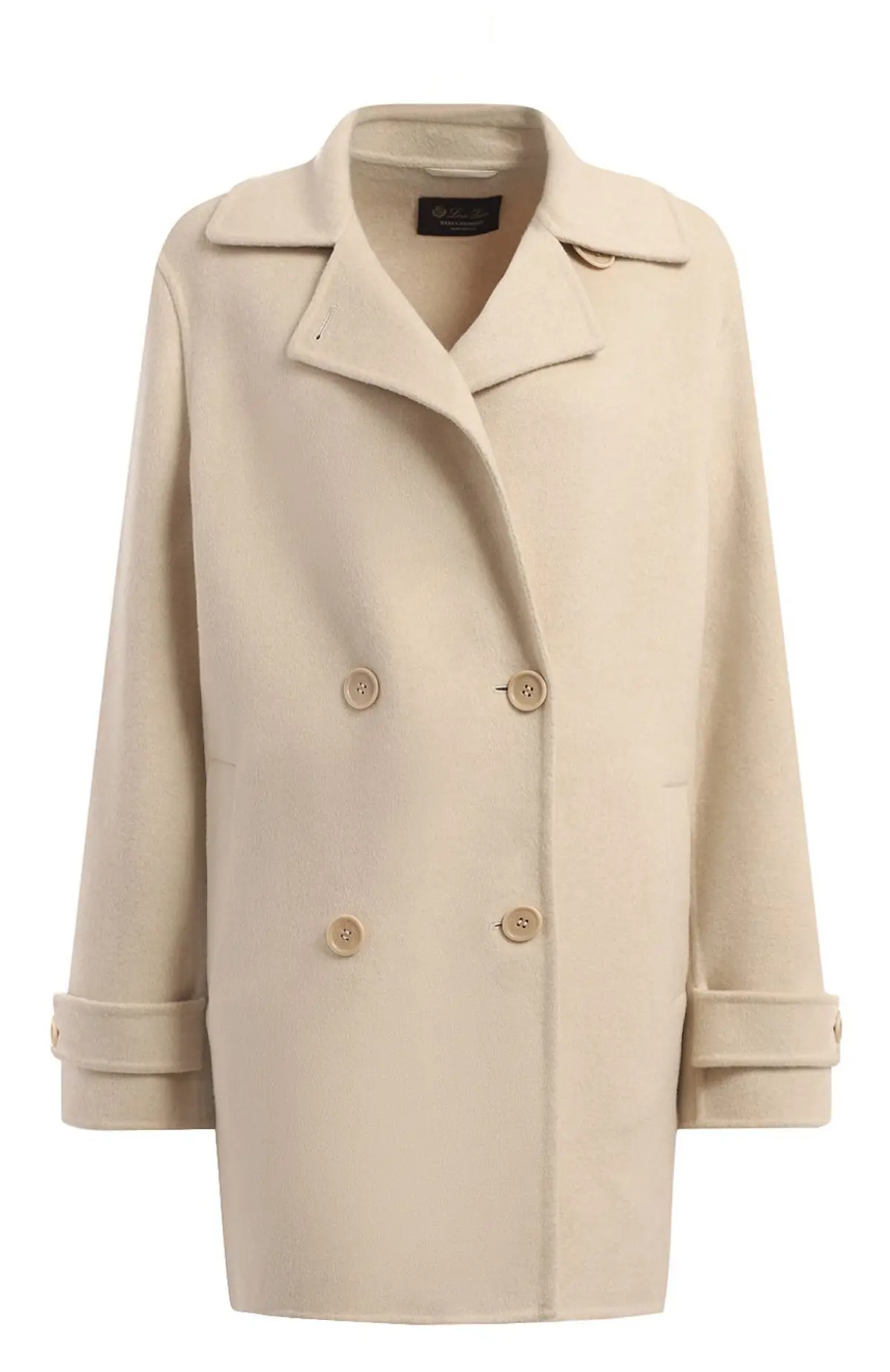  Двубортное кашемировое полупальто