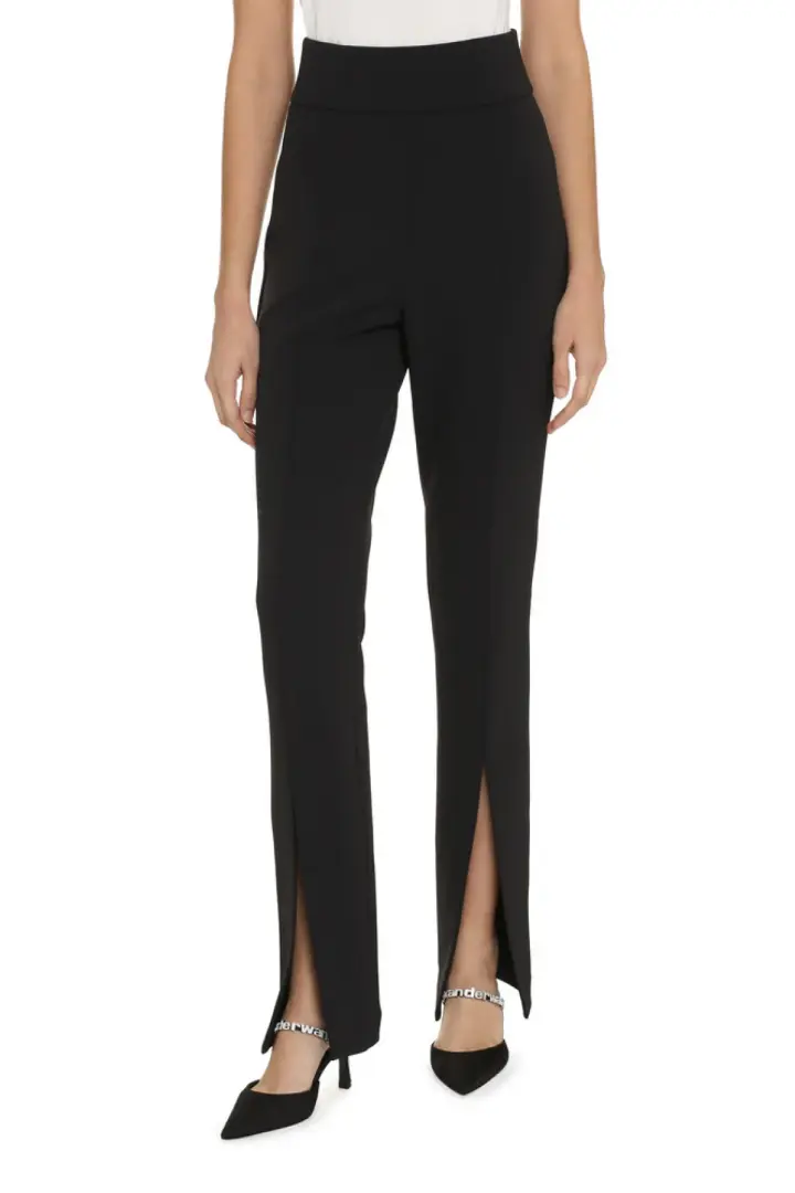 Брюки женские с высокой талией, разрез по низу