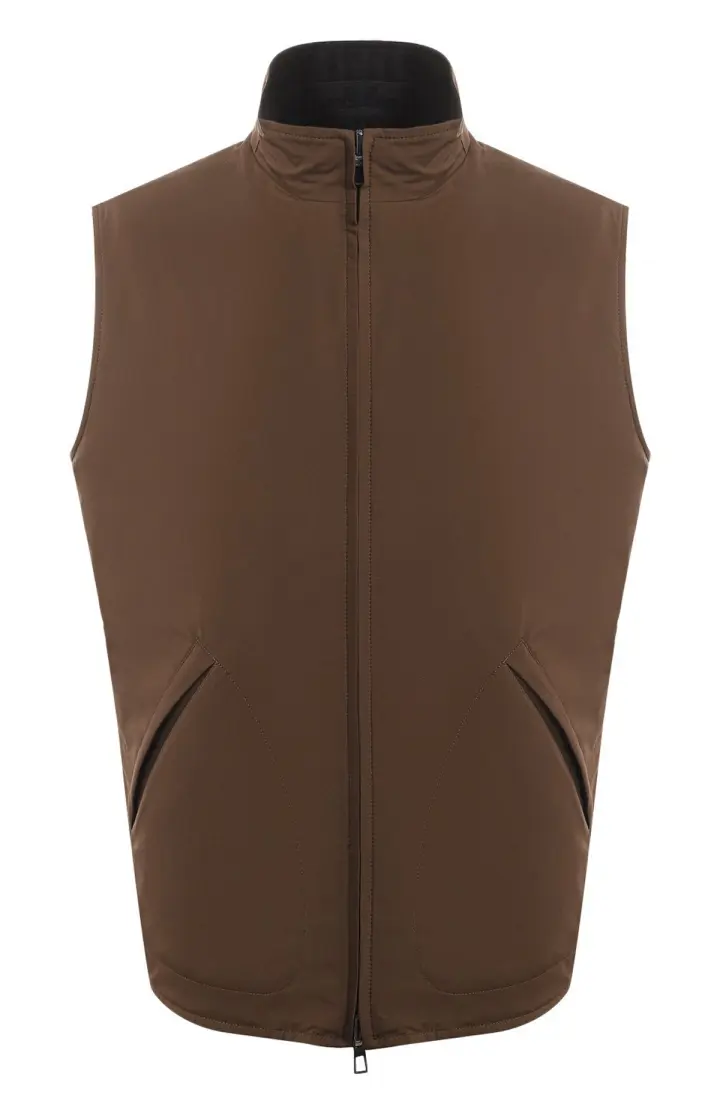  Двусторонний жилет из смеси шерсти и шелка