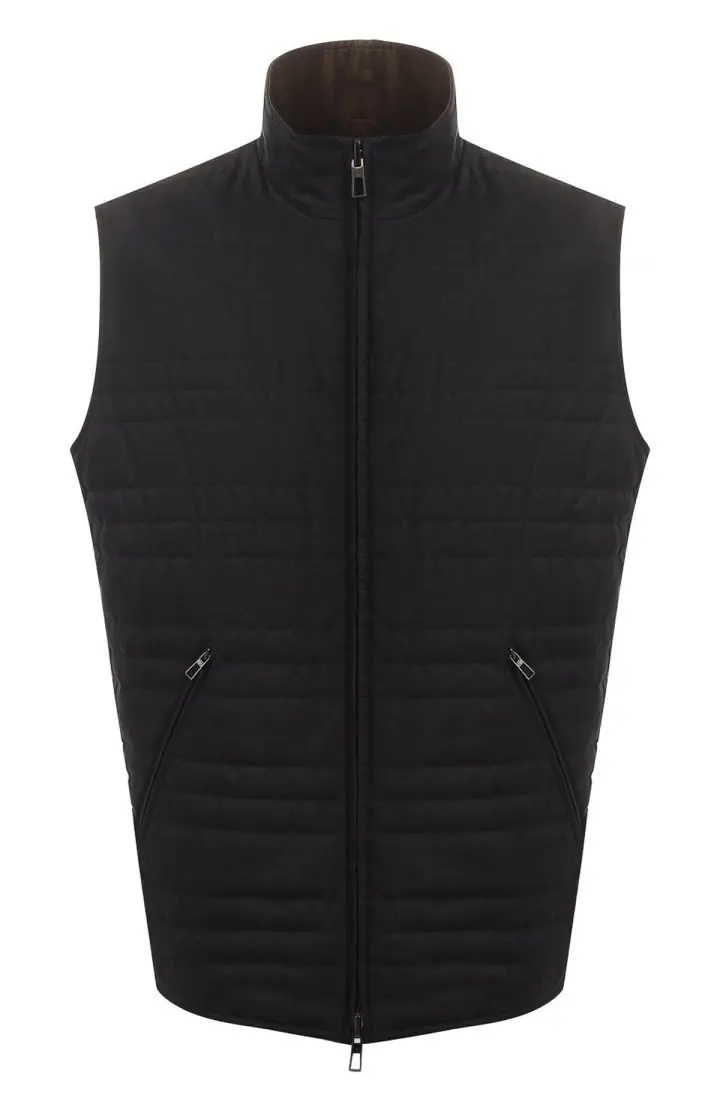  Двусторонний жилет из смеси шерсти и шелка