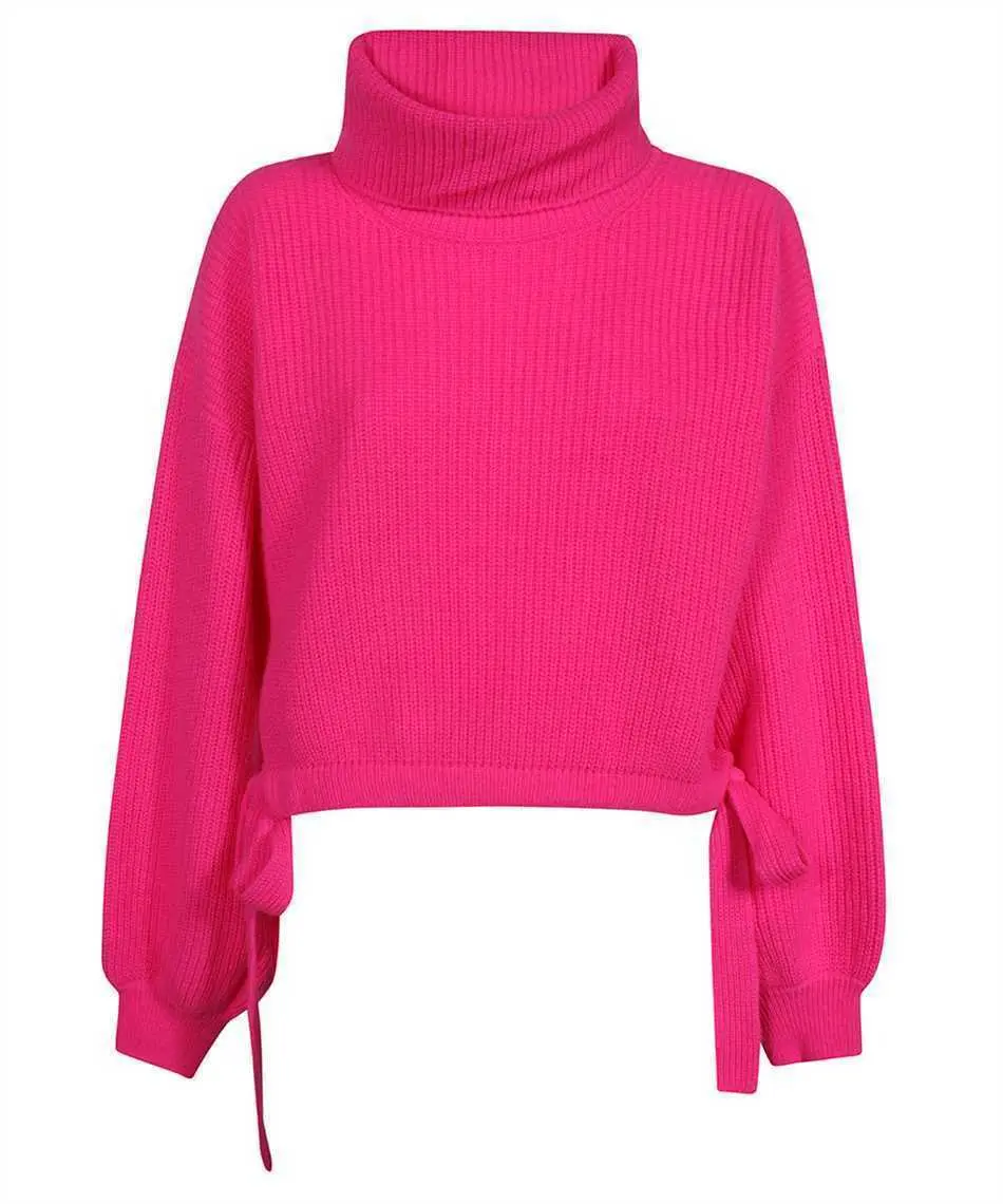 Свитер женский, завязки, высокий ворот