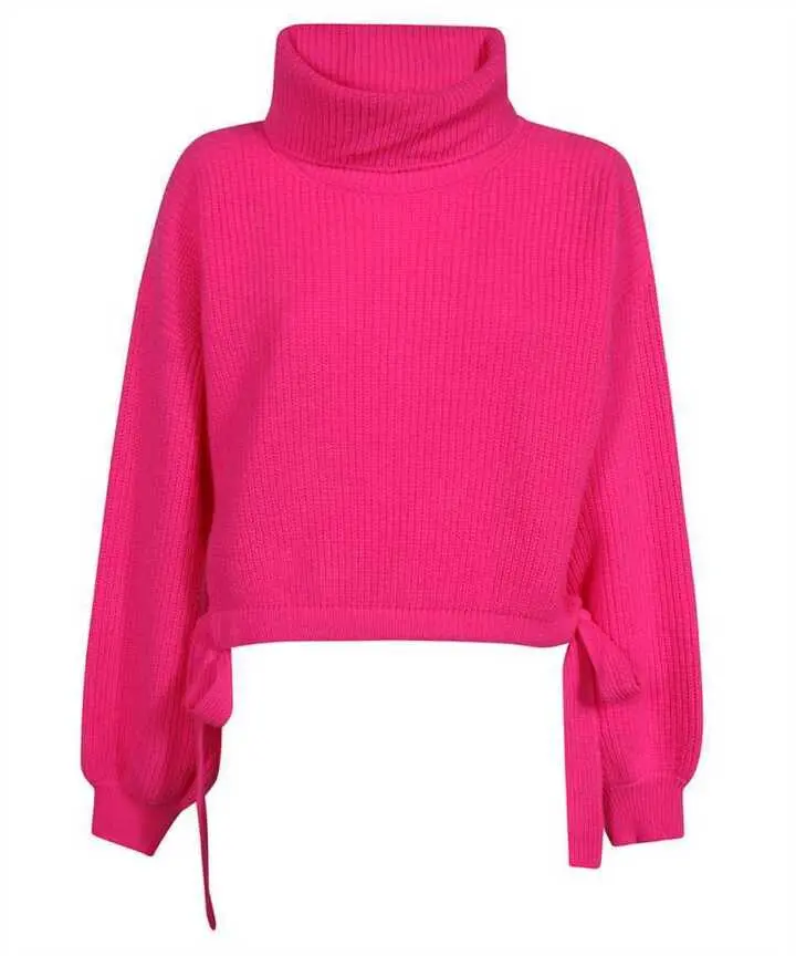 Свитер женский, завязки, высокий ворот