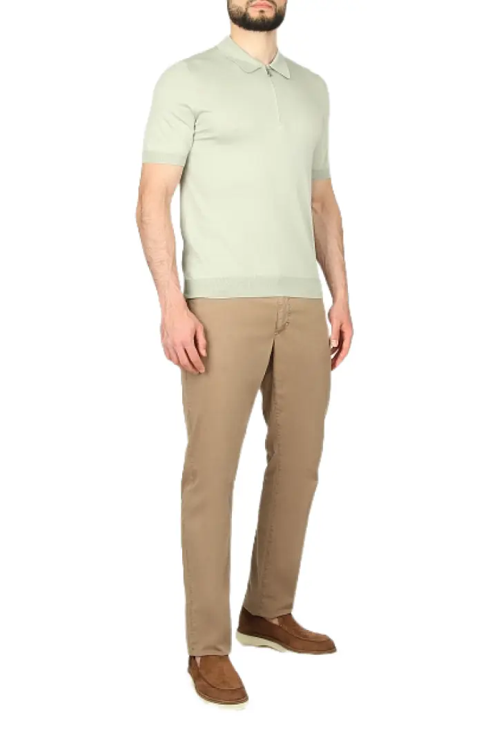  Поло, короткий рукав, с зипом