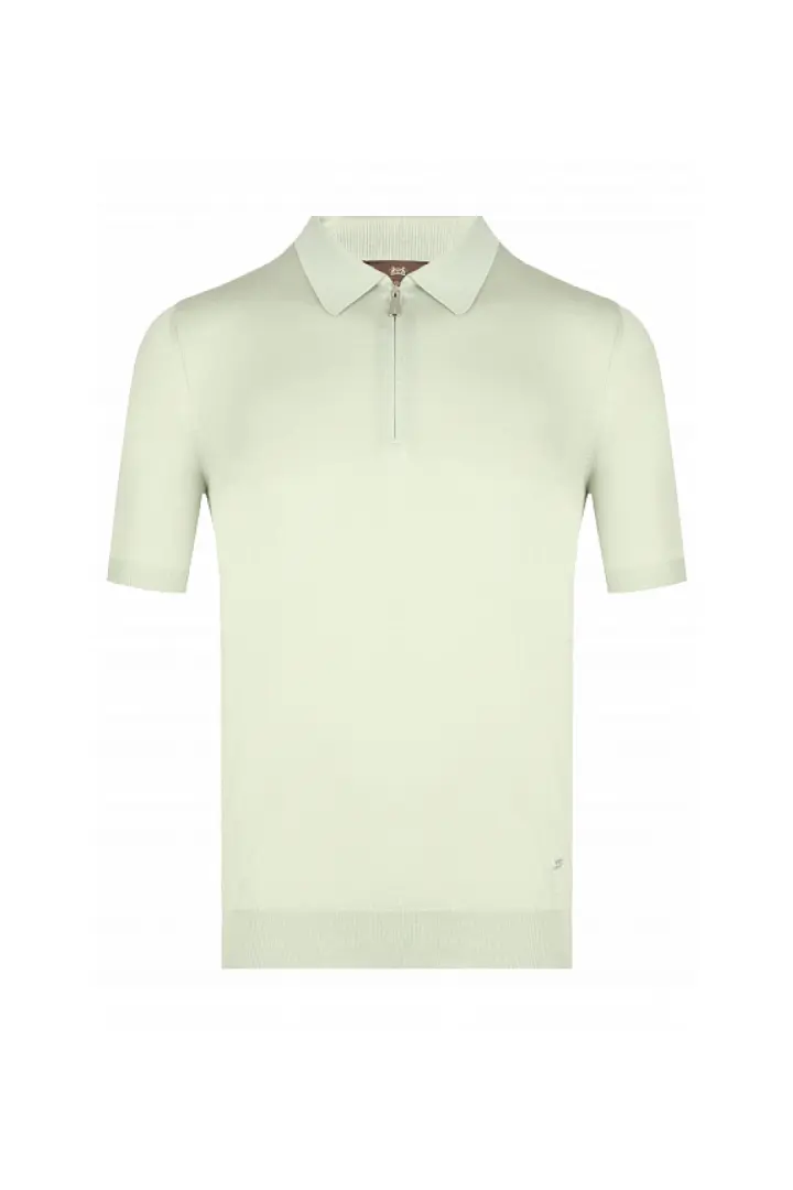  Поло, короткий рукав, с зипом