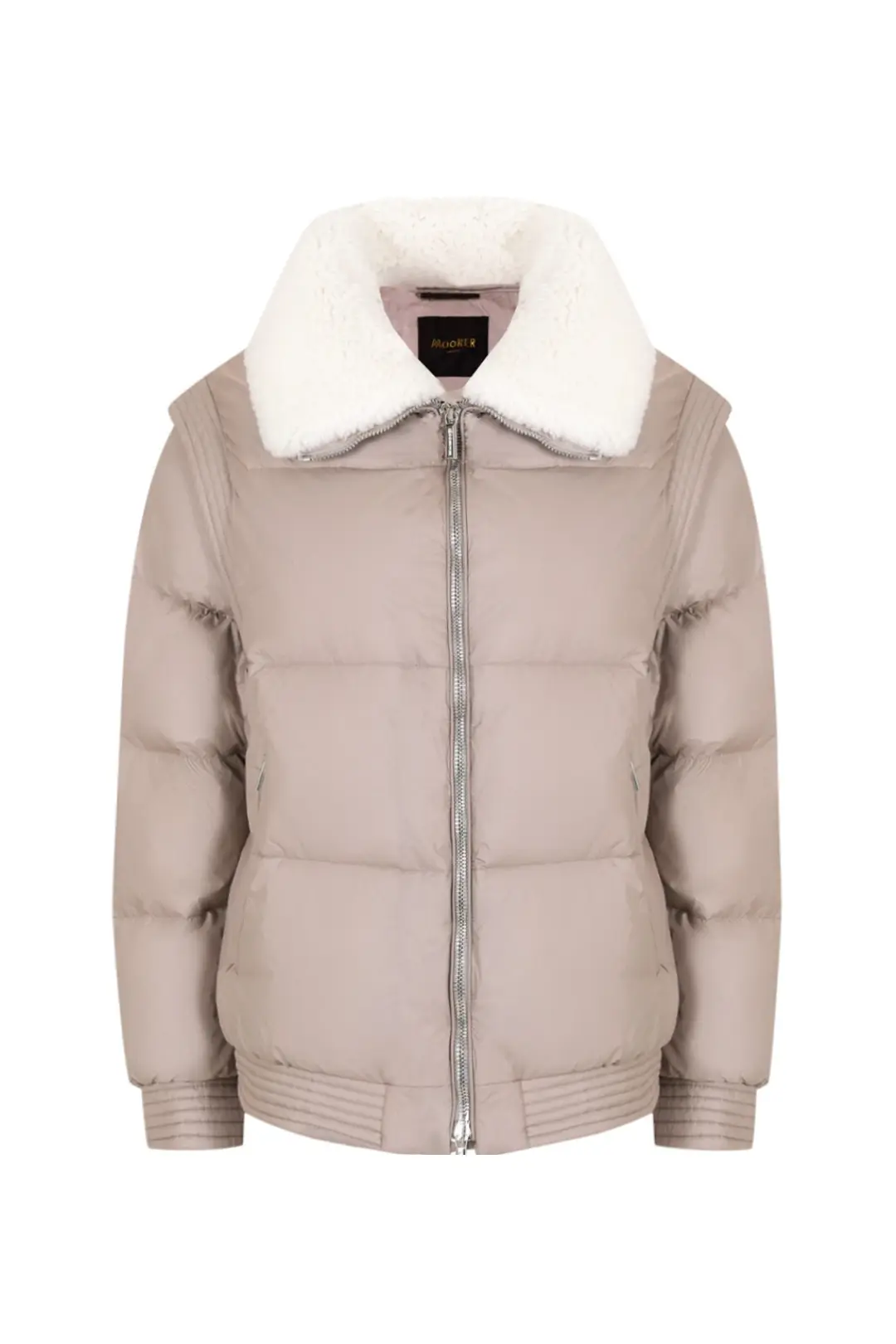 Куртка женская, сьемные рукава, ворот овчина