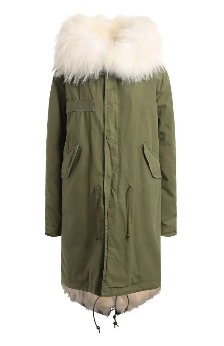Mr & Mrs Italy Парка женская с мехом лисы+енот