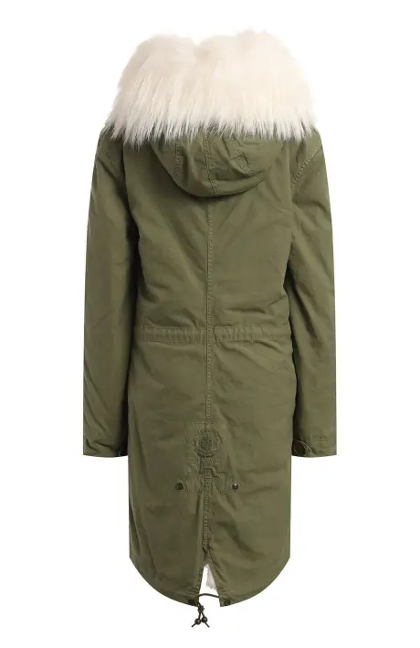 MR & MRS ITALY Парка женская с мехом лисы+енот /чехол/