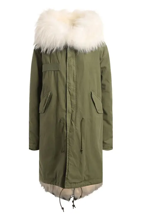 MR & MRS ITALY Парка женская с мехом лисы+енот /чехол/
