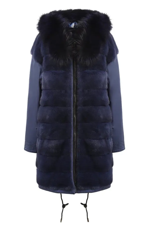 Gianfranco Парка женская двухсторонняя /мех норка, отд. мех лиса//чехол/