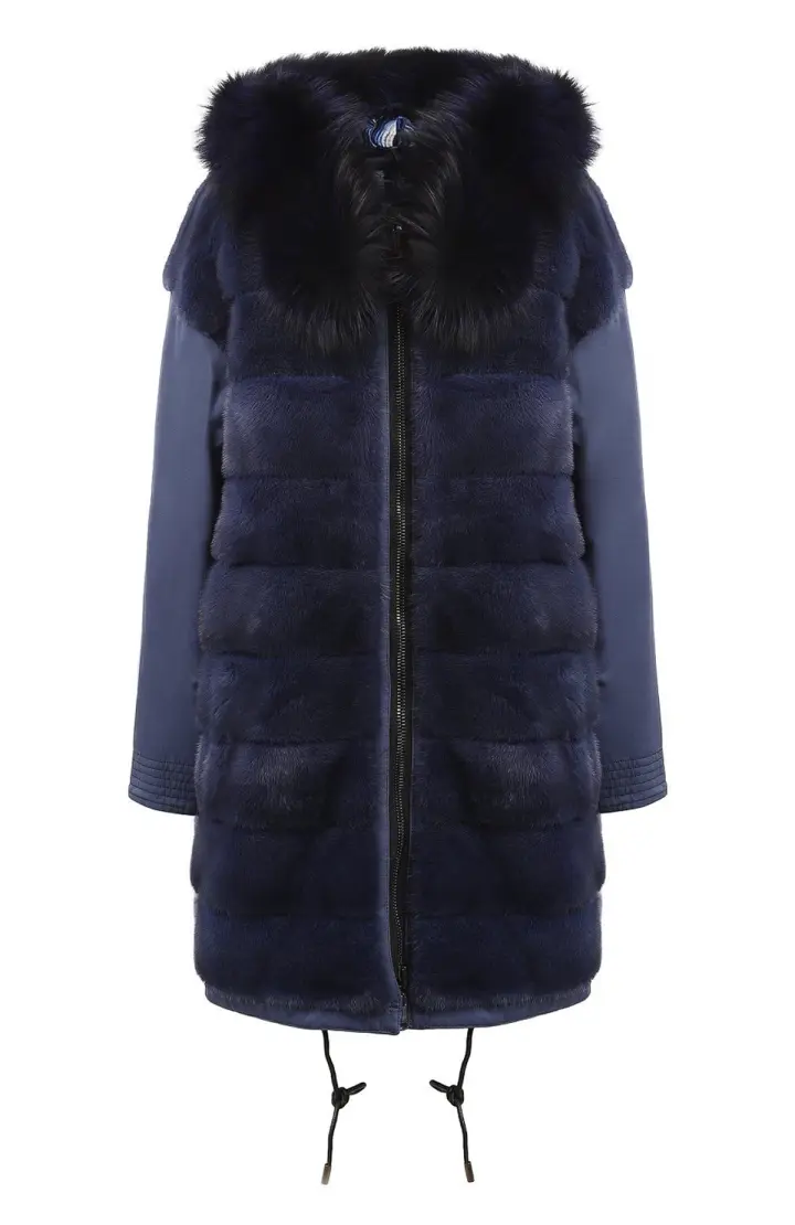 Gianfranco Парка женская двухсторонняя /мех норка, отд. мех лиса//чехол/