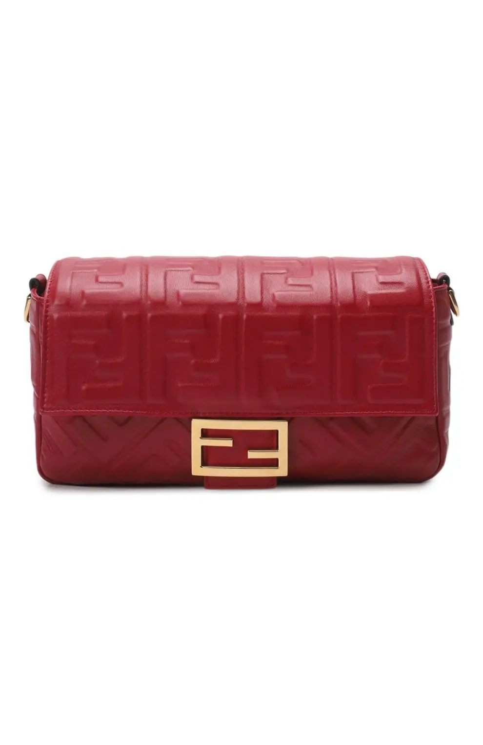 FENDI Сумка из блестящей кожи наппа с объемным принтом FF/ЛУЧШАЯ ЦЕНА/