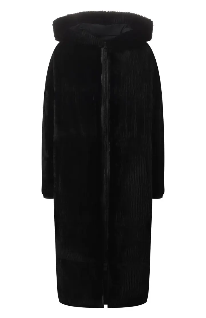 YVES SALOMON Пуховик женский двусторонний, мех кролика