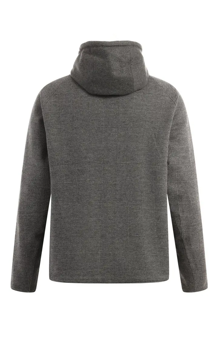  Бомбер мужской из кашемира с капющоном