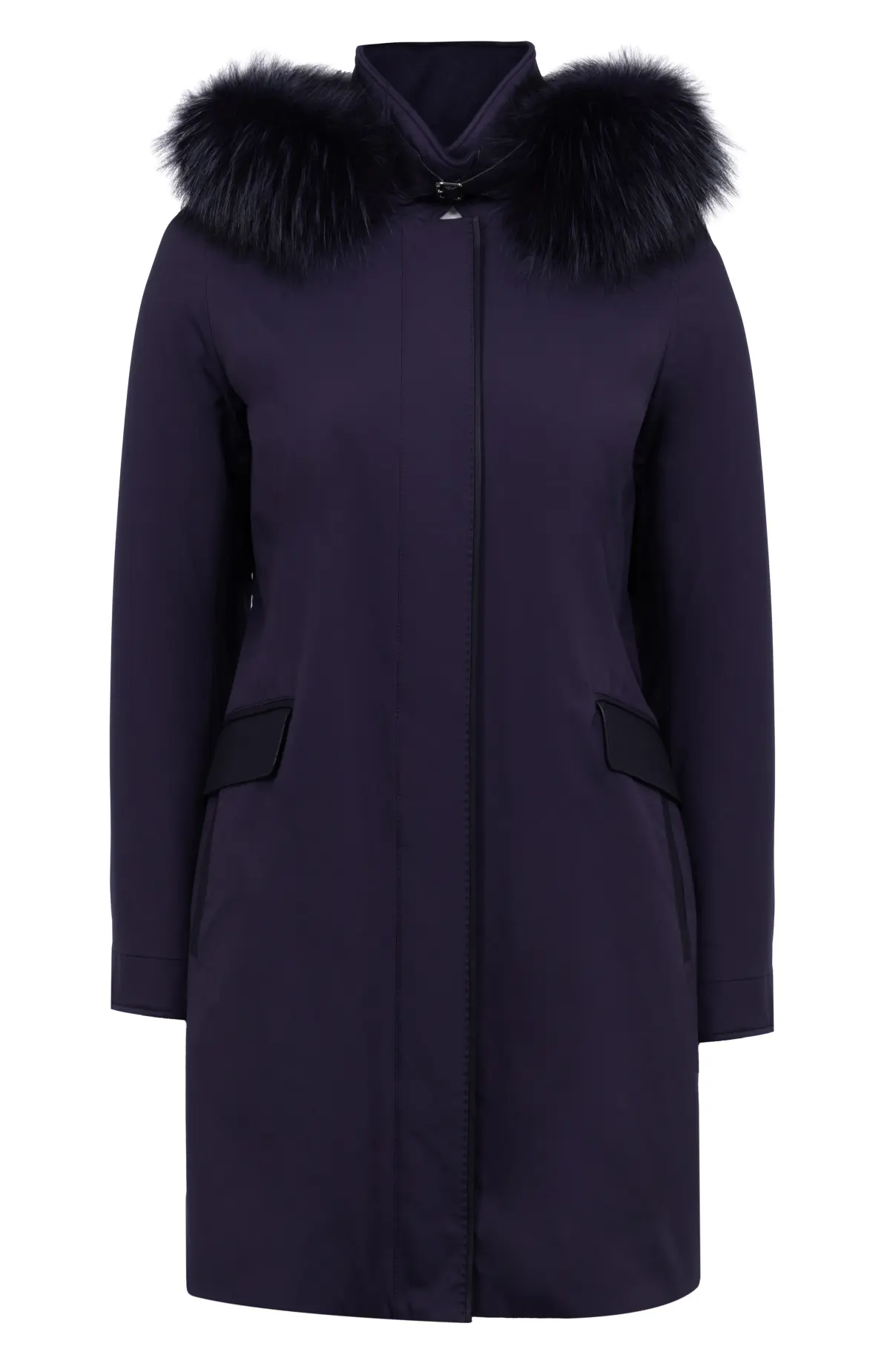 Плащ женский капюшон отд. лиса /чехол/