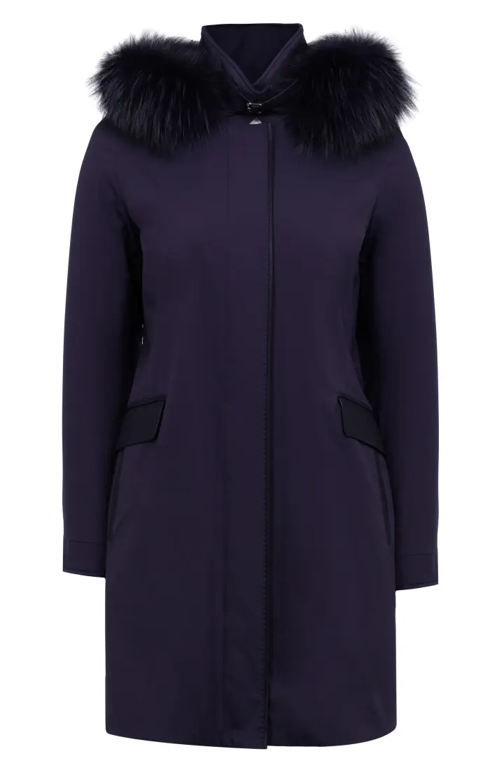 Плащ женский капюшон отд. лиса /чехол/