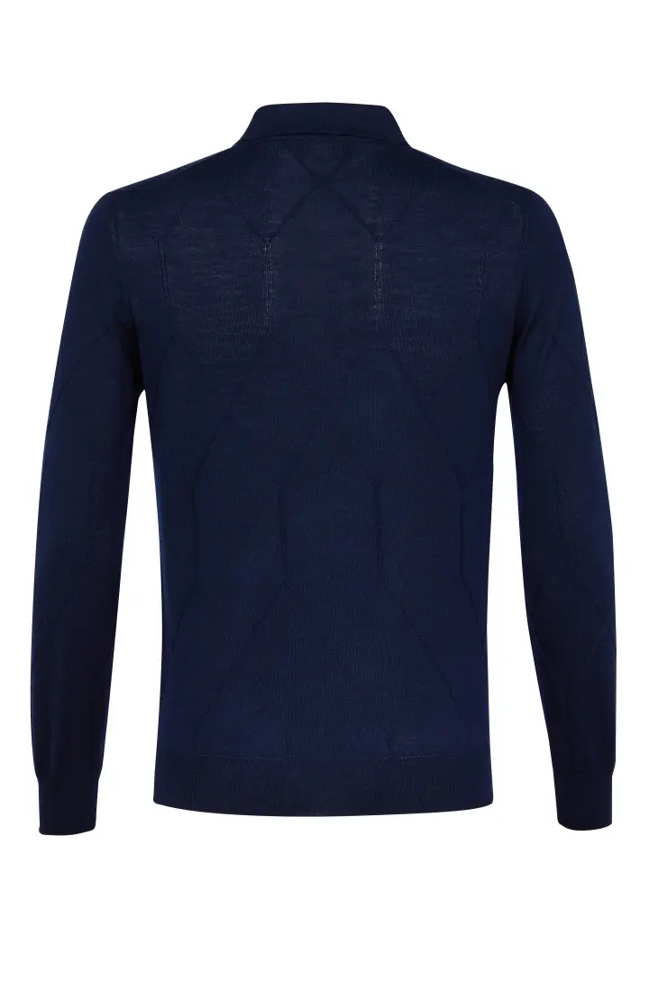  Поло мужское с зипом, длинный рукав