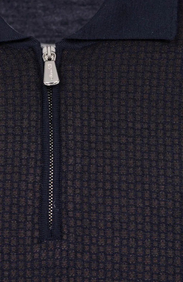  Поло мужское с зипом, длинный рукав