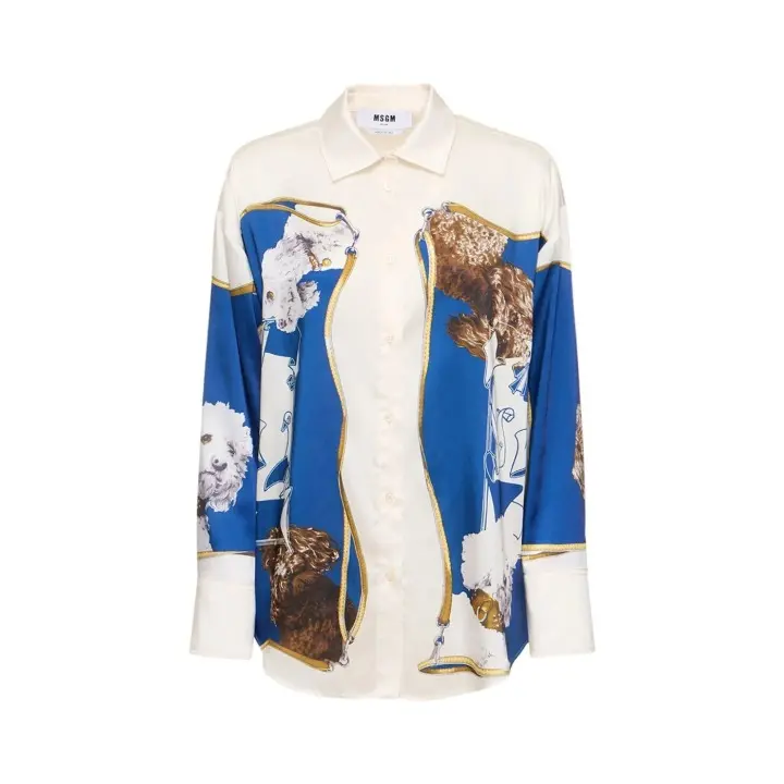 Рубашка женская, принт собачки