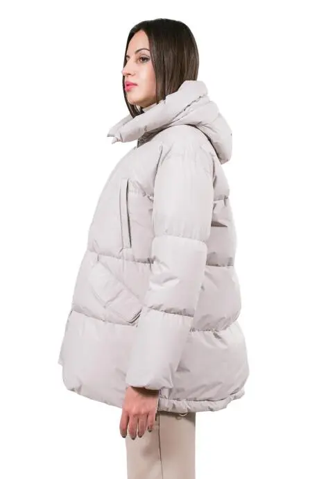 MOORER Пуховик женский, короткий, с капюшоном