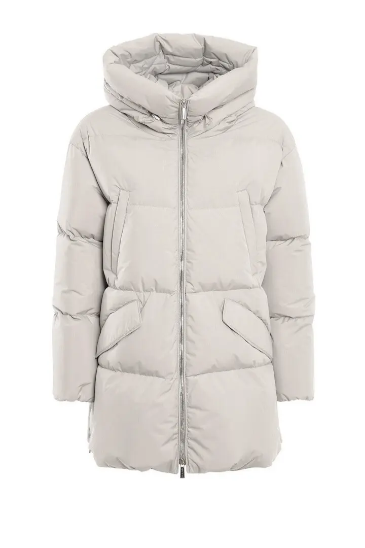 Пуховик женский, короткий, с капюшоном