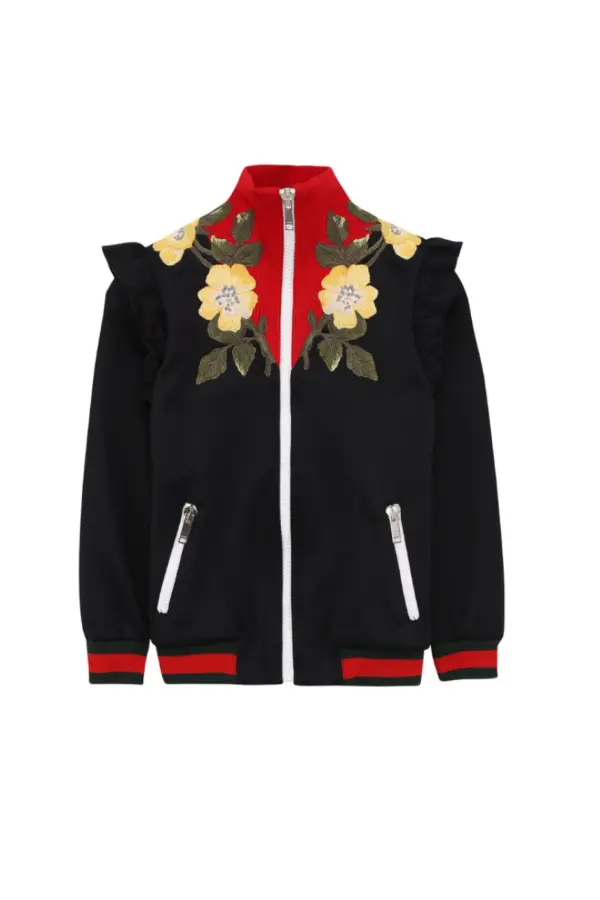 Gucci Junior Кофта на замке с вышивкой