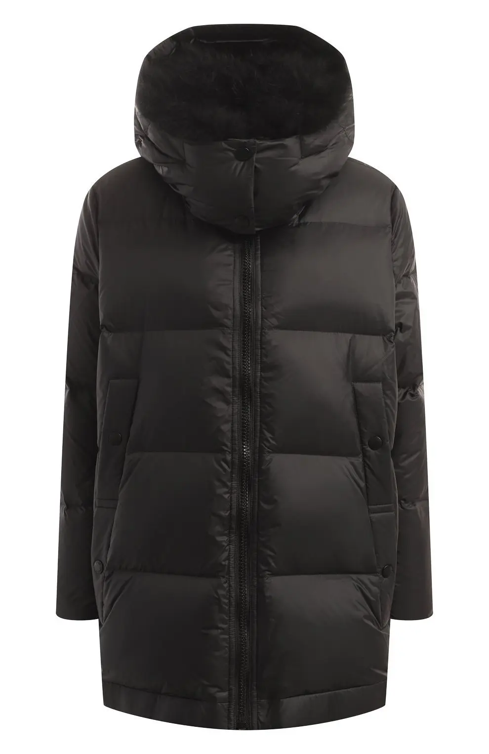 YVES SALOMON Куртка с меховой отделкой и капюшоном