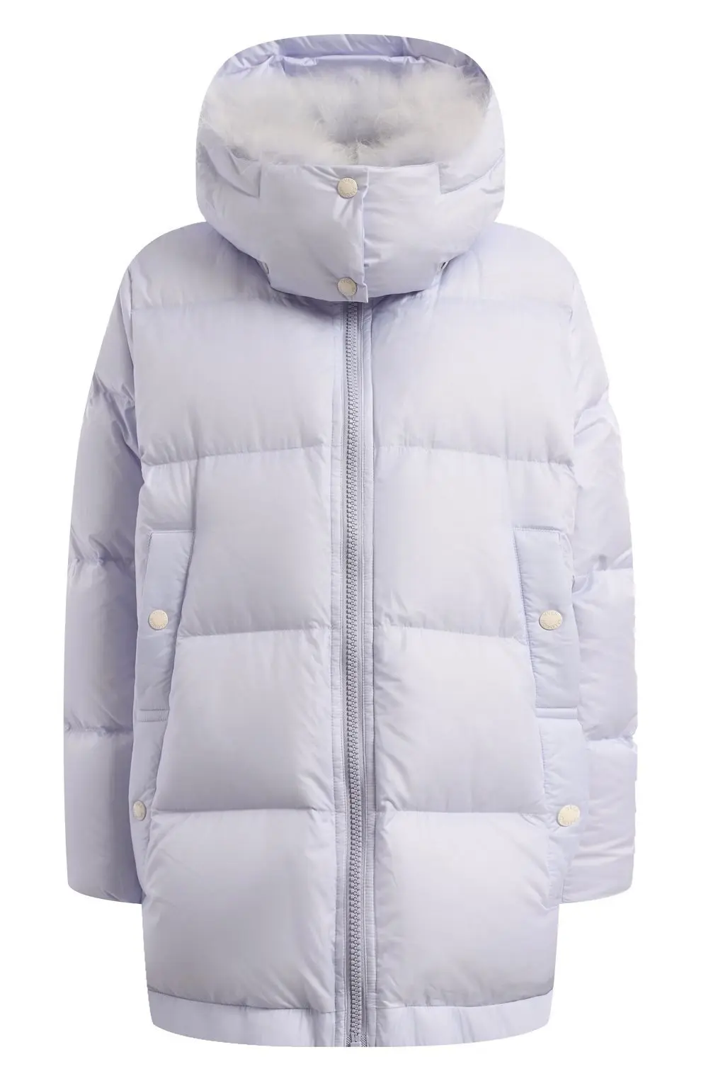 YVES SALOMON Куртка с меховой отделкой и капюшоном