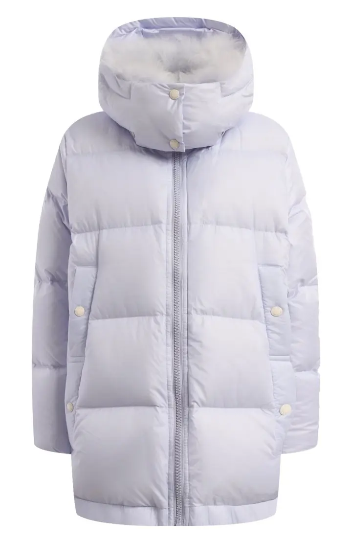 YVES SALOMON Куртка с меховой отделкой и капюшоном