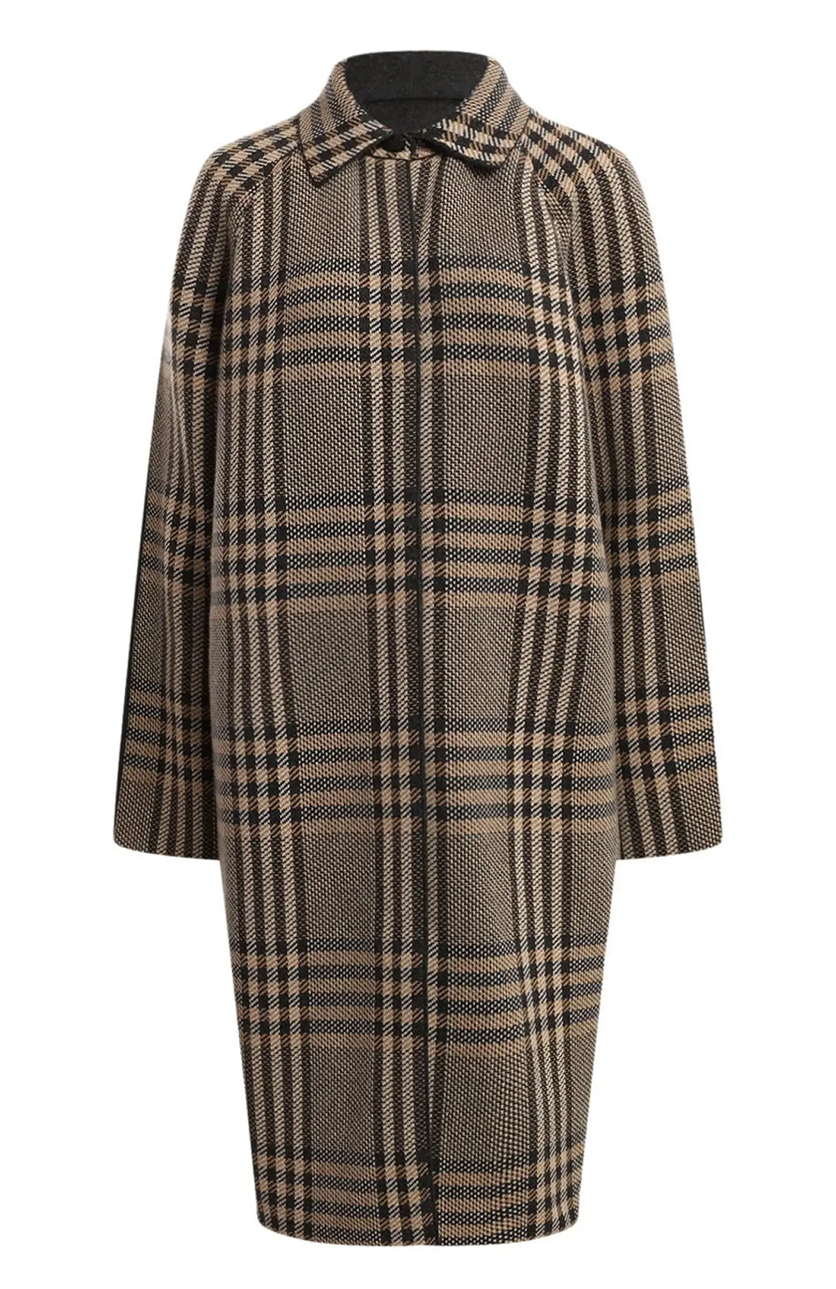  Пальто женское двухстороннее в крупную клетку