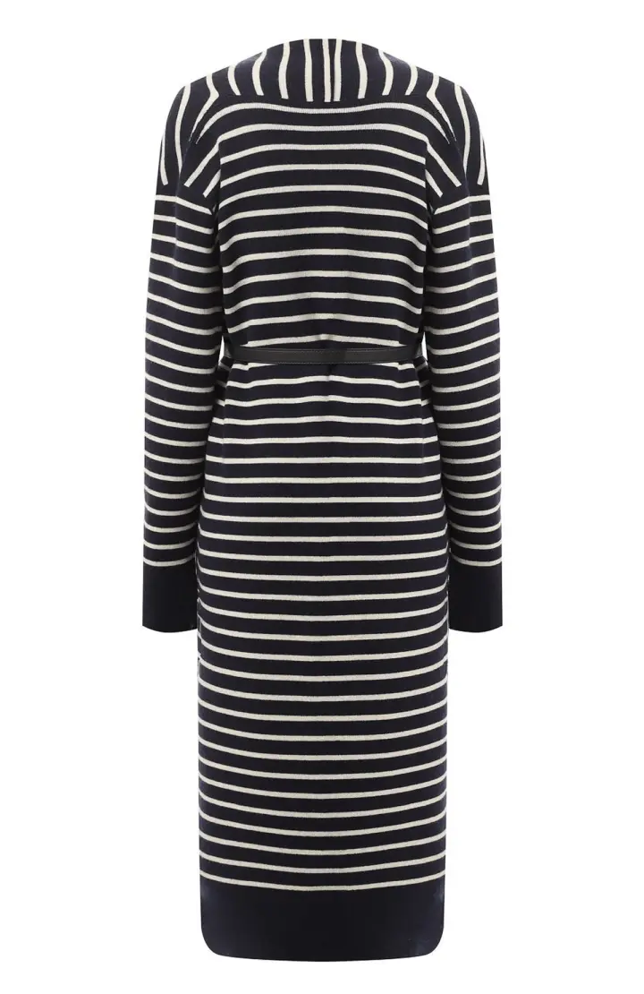  Пальто женское трикотажное с ремнем