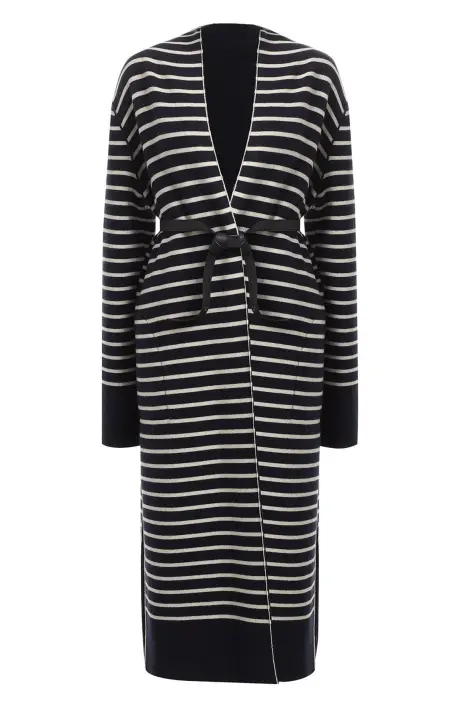 Loro Piana Пальто женское трикотажное с ремнем