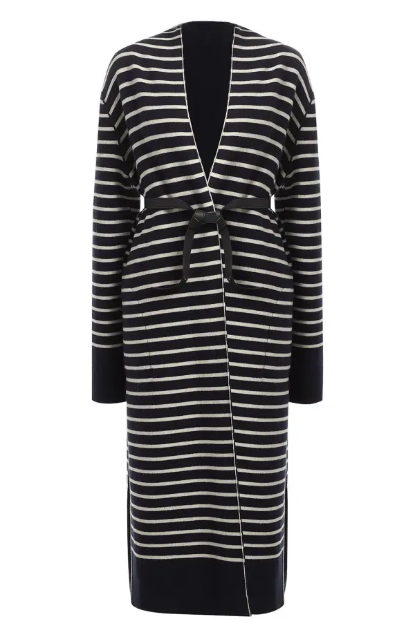 Loro Piana Пальто женское трикотажное с ремнем