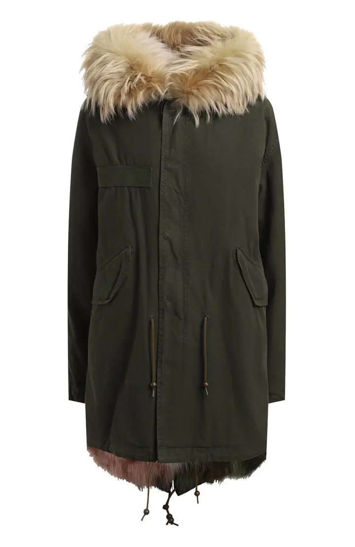 Mr & Mrs Italy Парка женская с мехом лисы+енот