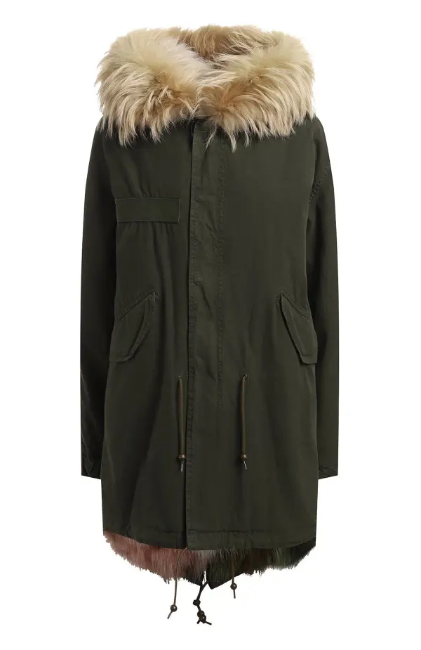 MR & MRS ITALY Парка женская с мехом лисы+енот /чехол/