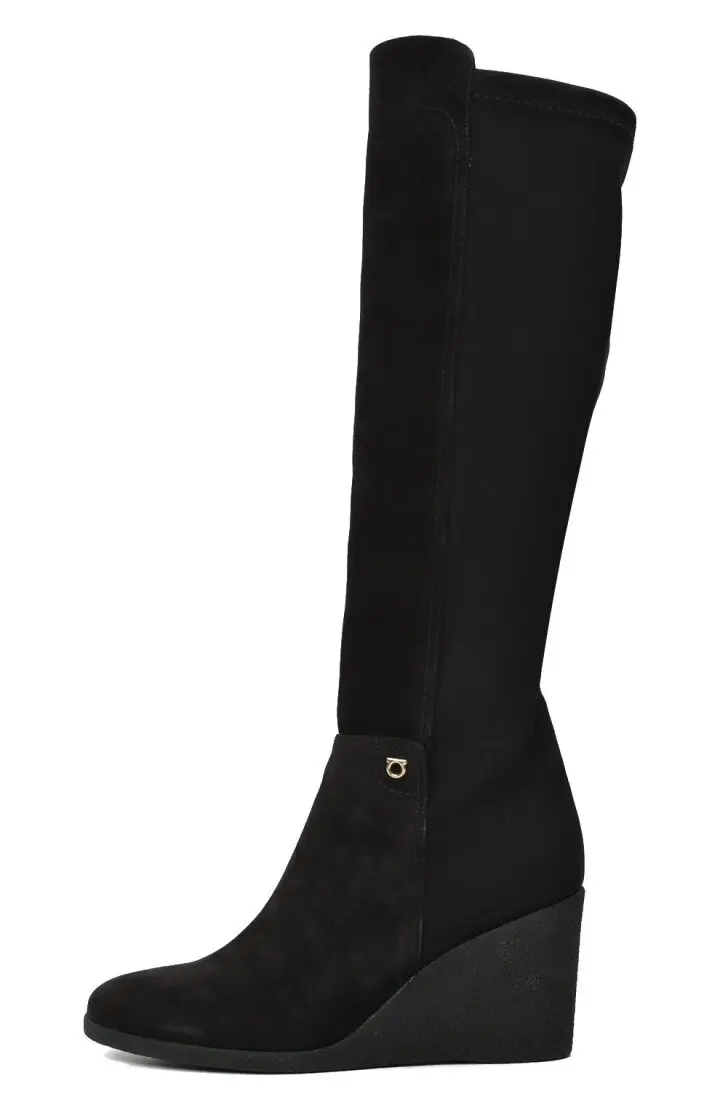  Сапоги женские нубук+резинка