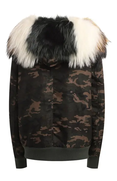 MR & MRS ITALY Бомбер женский с мехом лисы+енот /чехол/