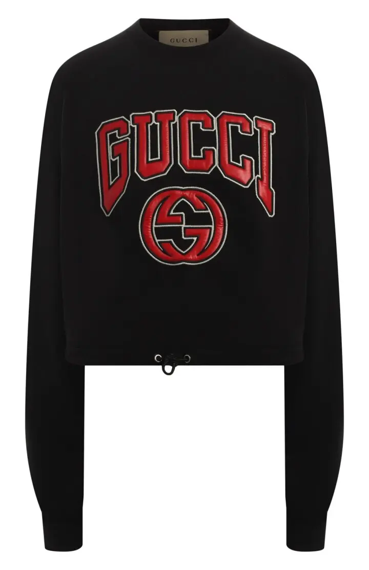 GUCCI Свитшот женский, укороченный, кулиска