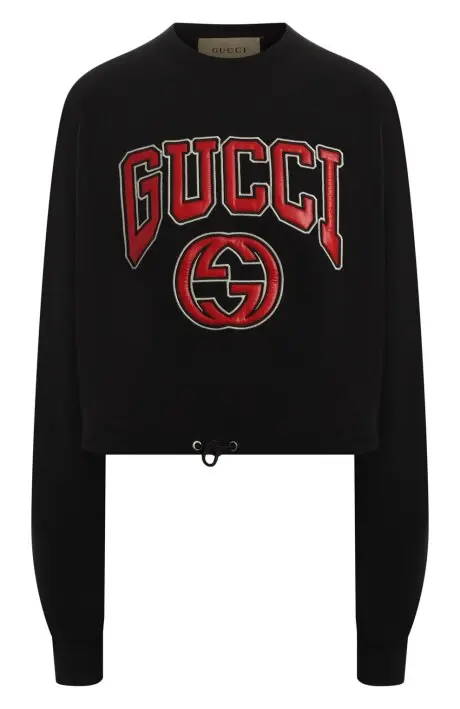 GUCCI Свитшот женский, укороченный, кулиска