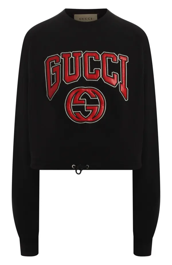 GUCCI Свитшот женский, укороченный, кулиска