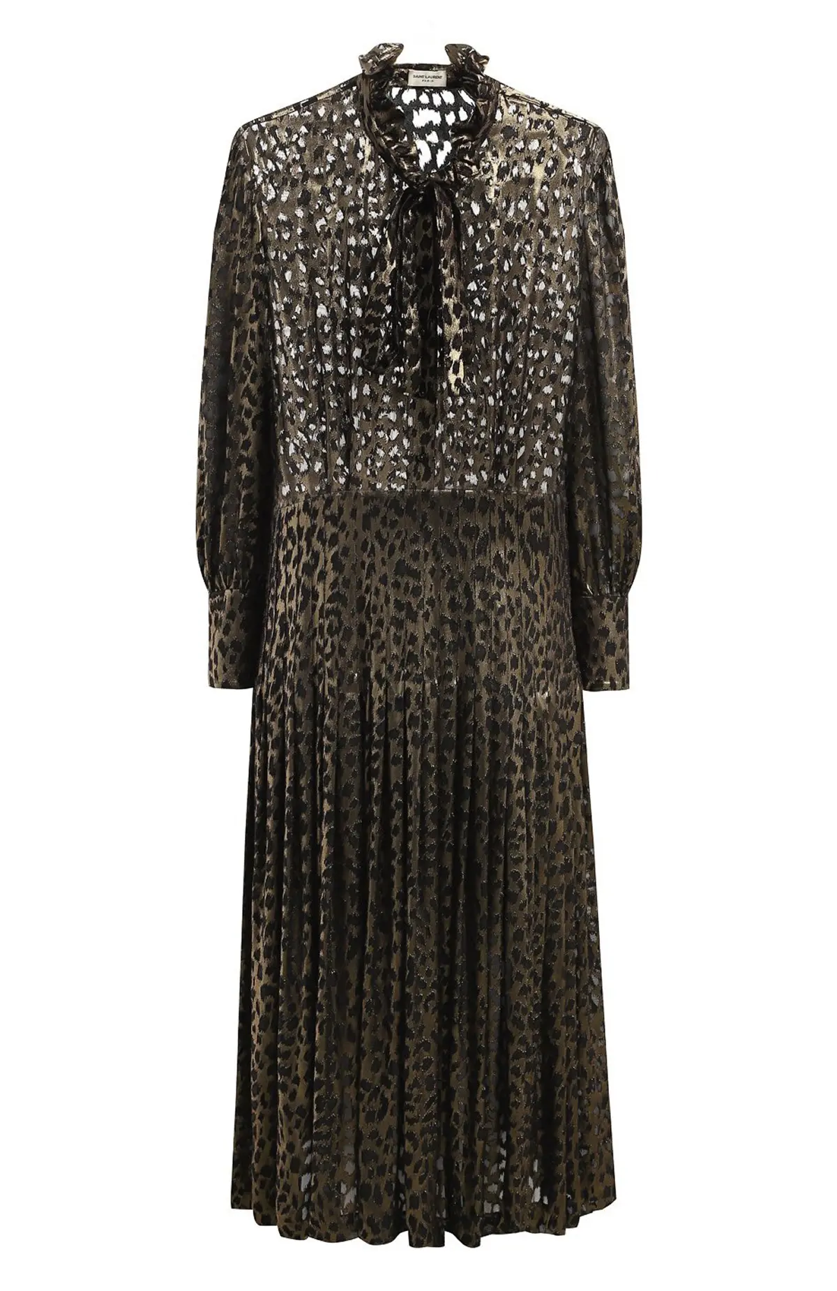 SAINT LAURENT Шелковое платье принт