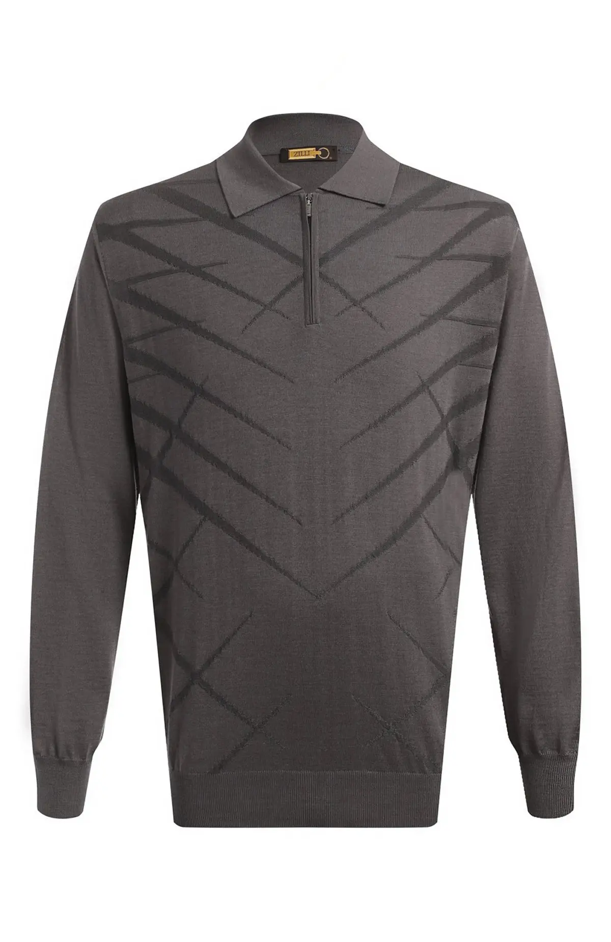 ZILLI Поло мужское с зипом дл. рукав