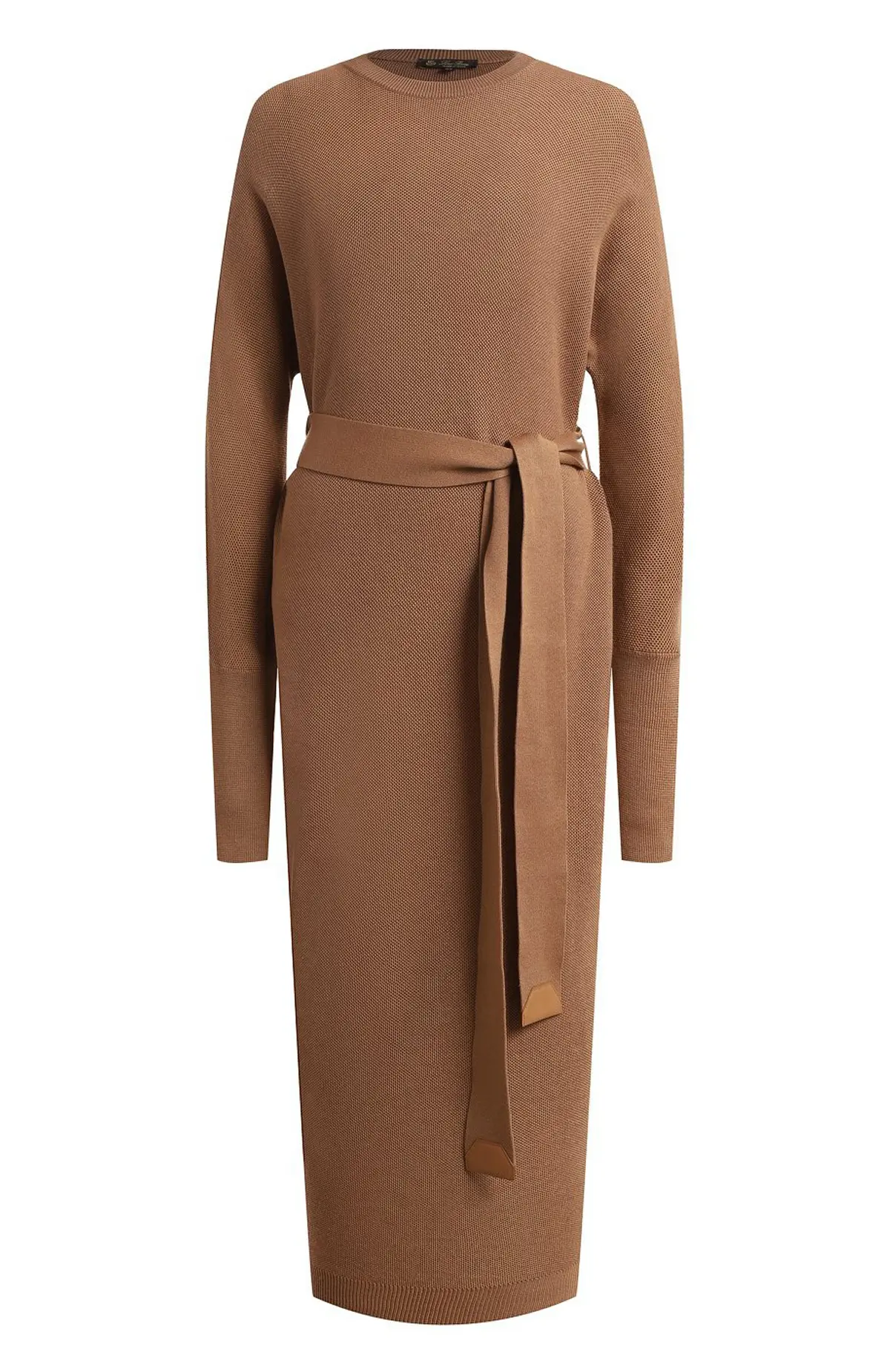  Платье женское из смеси кашемира и шелка пояс