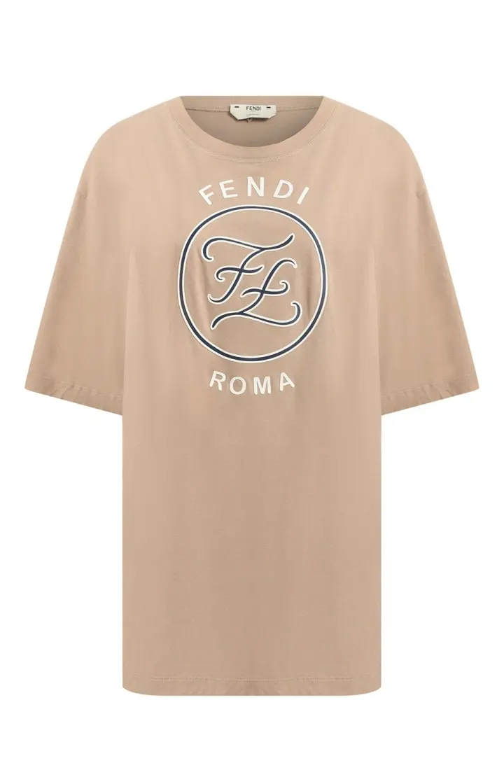 FENDI Хлопковая футболка с круглым вырезом