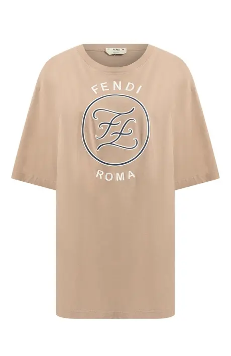 FENDI Хлопковая футболка с круглым вырезом
