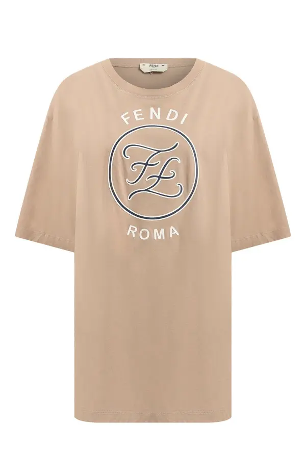 FENDI Хлопковая футболка с круглым вырезом