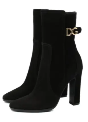 DOLCE & GABBANA Замшевые ботильоны на высоком каблуке