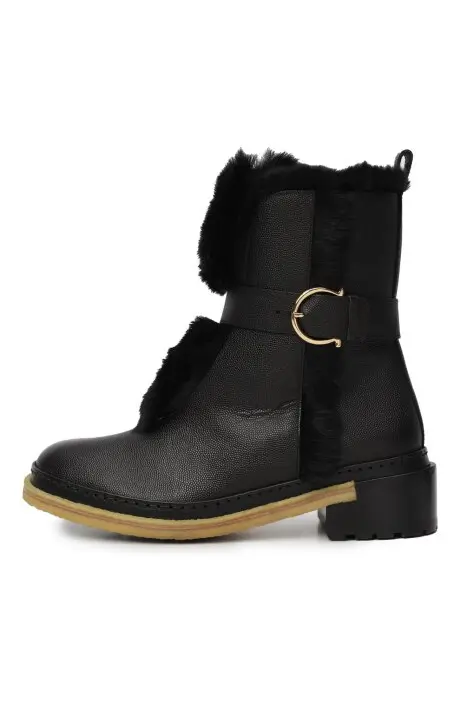 Salvatore Ferragamo Ботильоны женские с мехом