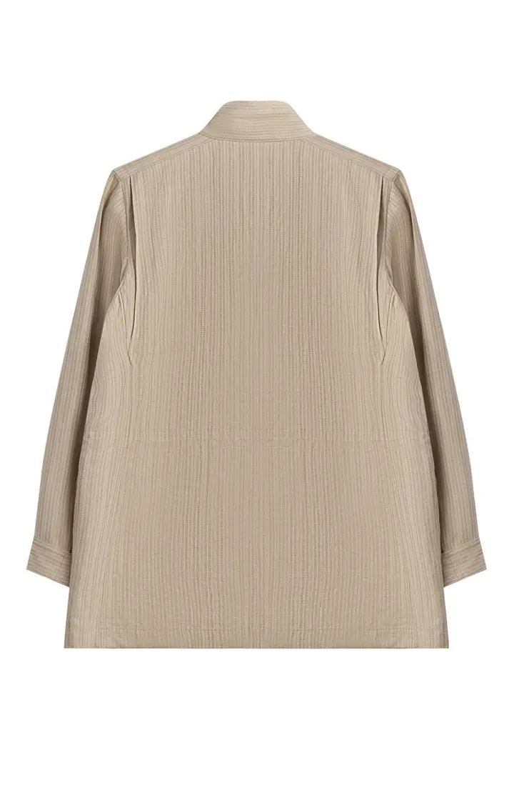  Льняная куртка с рисунком в елочку